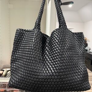 Black Woven Tote Bag